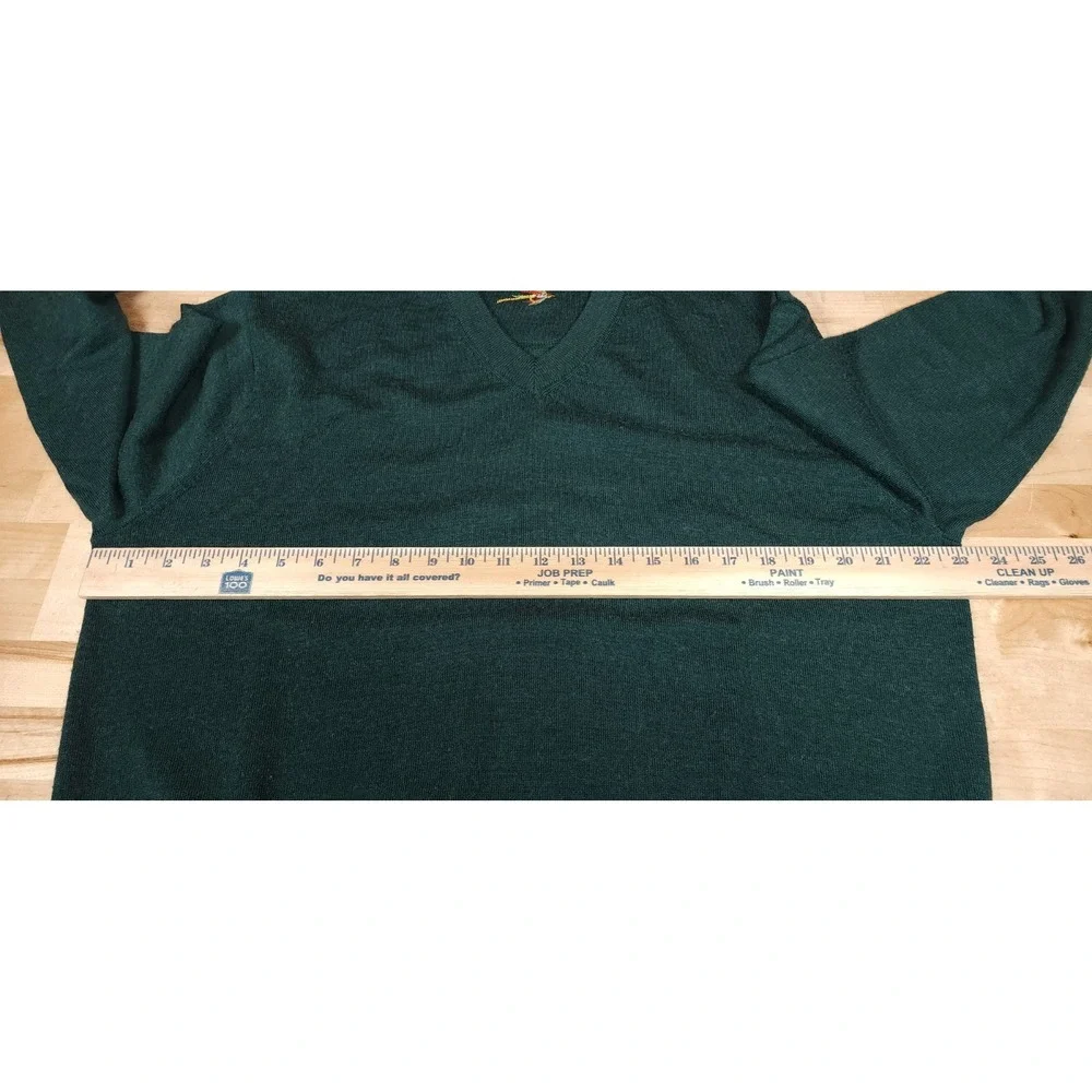 Orvis Mens VNeck Merino Wool V-Neck Pullover Sweater Size XL‎ Green